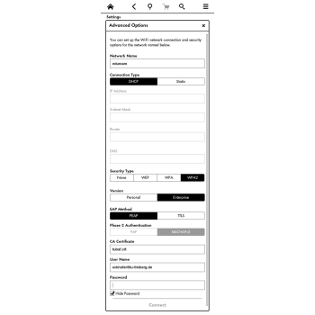 Kindle Paperwhite config for eduroam